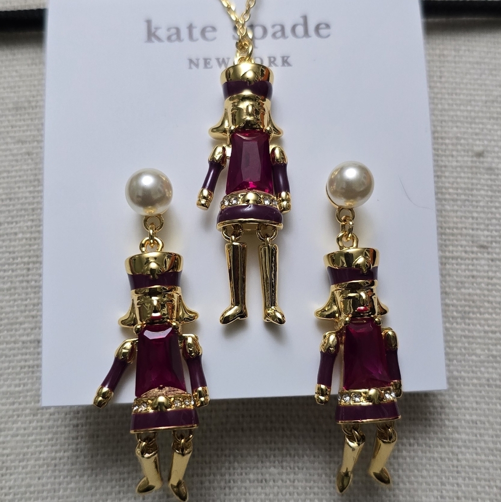 Kate Spade Oh What Fun Nutcracker Pendant Necklace & Earring Set